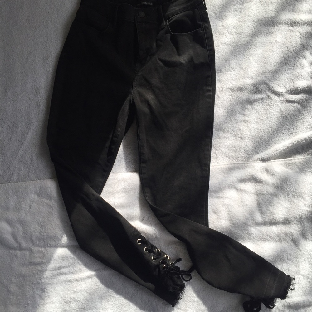 Pacsun black lace up jean